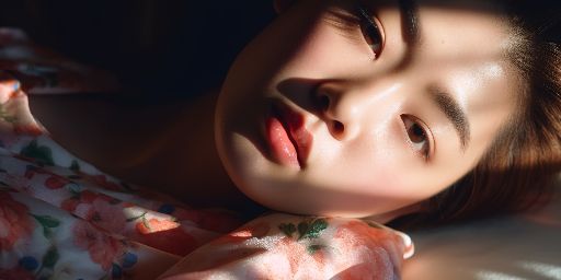 Close up shot of an asian woman. Image with editorial look and feel