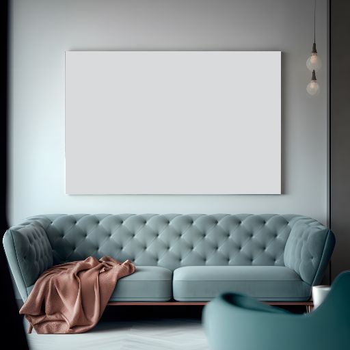 Painting mockup in modern living room