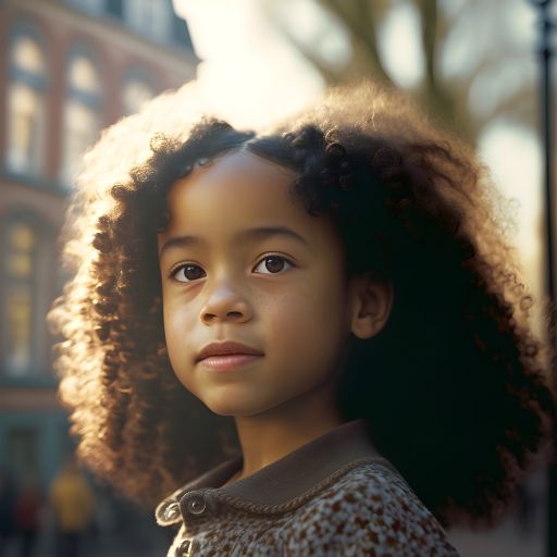 Soft Focus Portrait of Young Girl in Amsterdam, on a Sunny Day