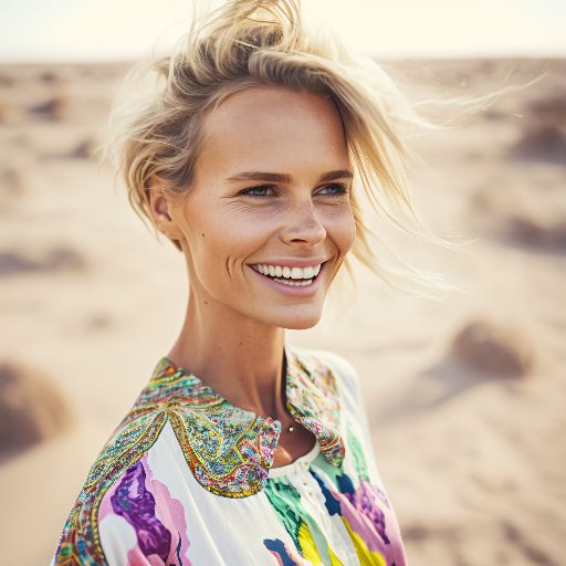 portrait happy Swedish fashion model woman in the Little