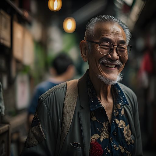 Portrait of a man on the streets of Taipei