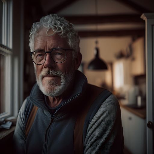 Dutch Man at Home: A Blurry Portrait of 45-65 Years Old
