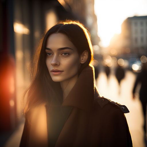Portrait of a Woman Striding Through the Streets of Paris in a Stylish Coat