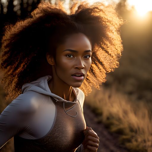 Young Woman Jogging at Sunset