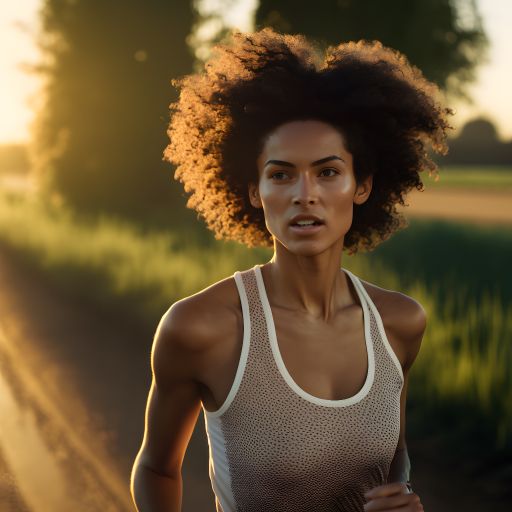 Woman jogging in nature - stock image