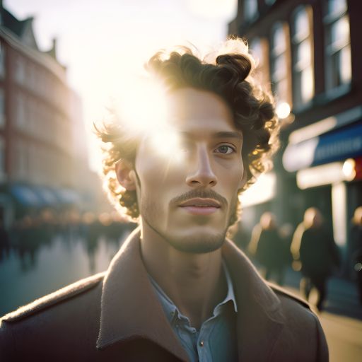 Sun-Glow Portrait of a Man on the Streets of Amsterdam