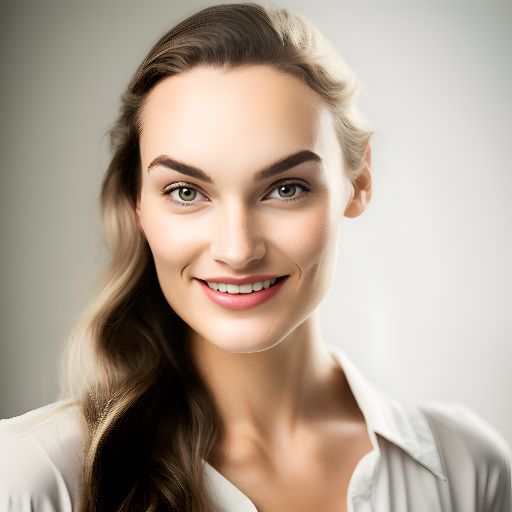 Smiling twenty-something woman in studio portrait on white background