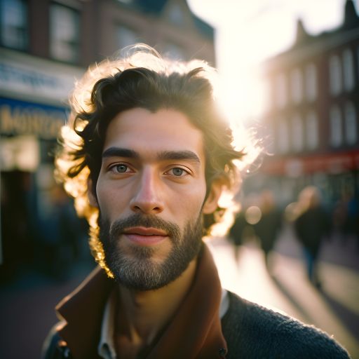 Winter Afternoon in Amsterdam: A Men's Sun-Glow Portrait