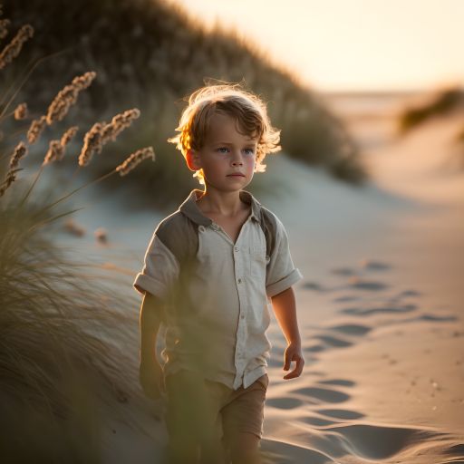 Portrait of a Child on a Tropical Beach