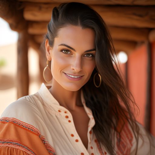portrait happy Spanish fashion model woman at sahara oran