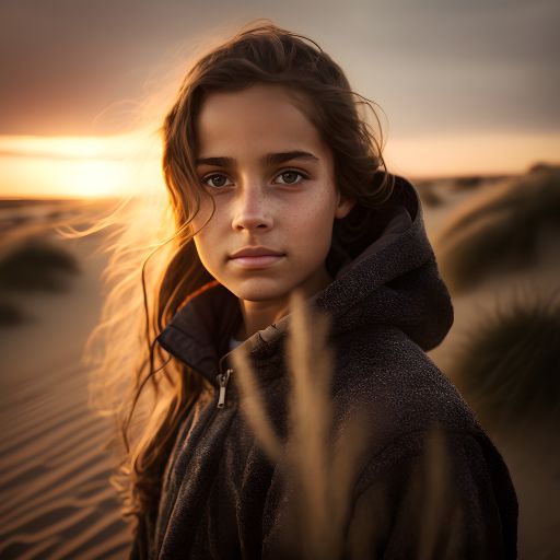 Girl in the Dunes of Netherlands