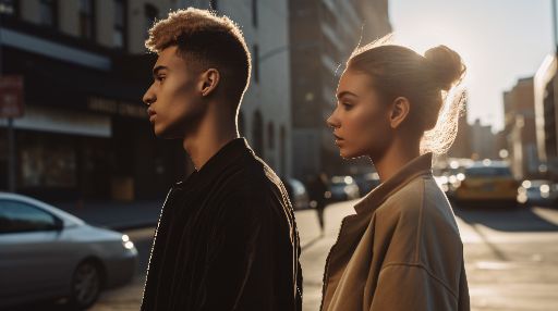 Urban fashion face-off at golden hour