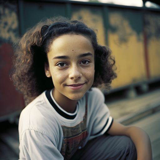 Portrait of a teenage girl at skate park