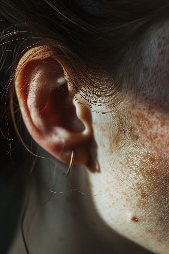 closeup of human ear, soft and delicate