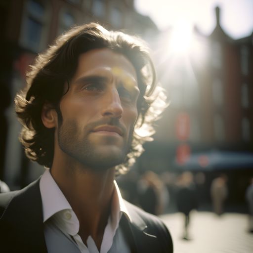 Businessman in Amsterdam on a Sunny Day: Portrait of a 30-45 Year Old with Dark Hair in a Suit