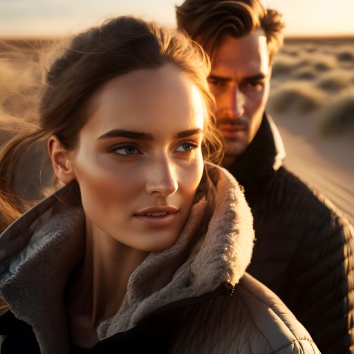 portrait of a beautiful dutch couple walking at the dunes