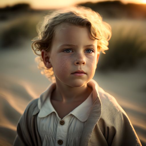 Portrait of a Child on a Tropical Beach