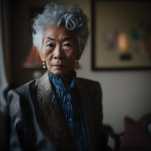 This is a portrait of a senior woman in her 80s from China