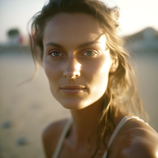 Summer Evening Glow: Portrait of a Woman on the Beach