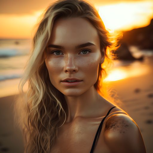 Portrait of woman on tropical beach