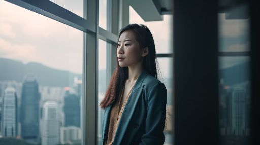 Asian woman at a modern office