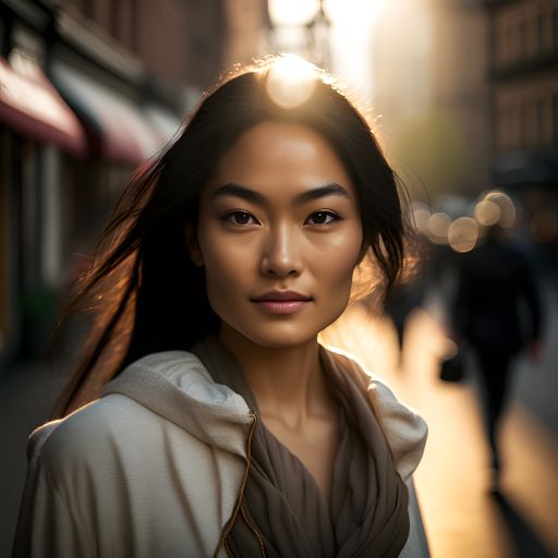 Central Asian Girl Street Portrait