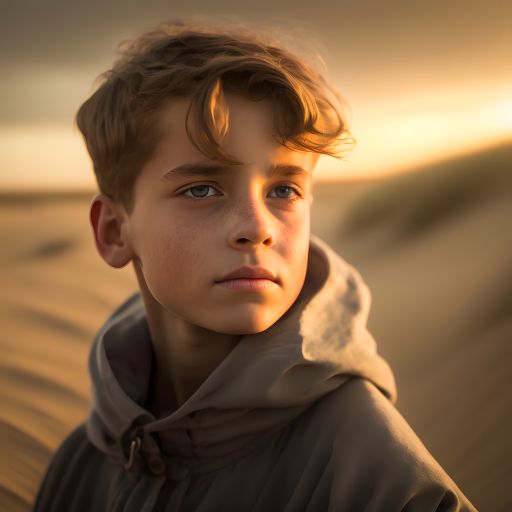 Golden Glow: Portrait of a Kid Walking at the Dunes in the Netherlands