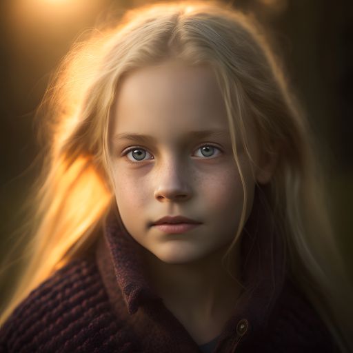 Swedish Girl in Sun Backlight: A Close-Up Portrait