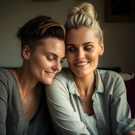 Young lesbian couple embracing