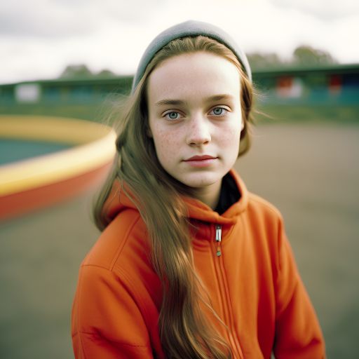 Portrait of a teenage girl at skate park
