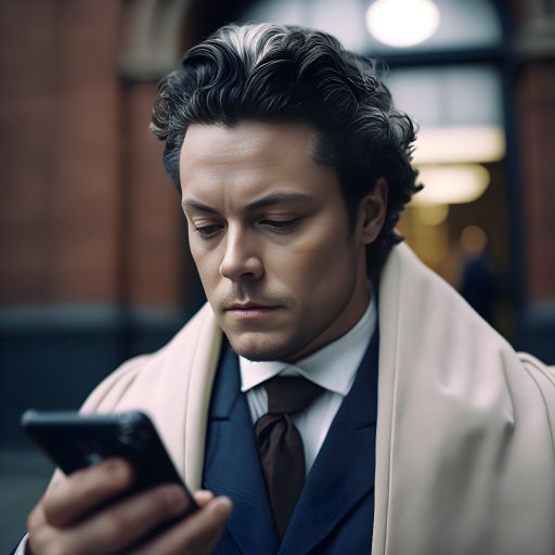 A close-up portrait of a lawyer using a smartphone NOISY IMAGE CINEM