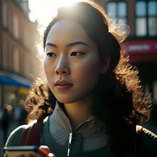 Cinematic Joy: Portrait of a Young Asian woman