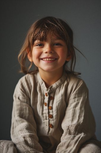 smiling child in studio portrait