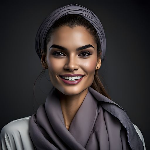 portrait of a woman wearing a handscarf