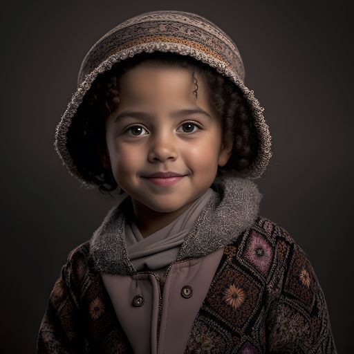 Studio portrait of child on gray background