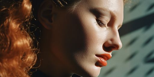 Close up shot of a woman. Image with editorial look and feel