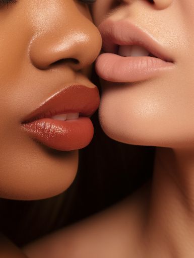 close up of 2 lips