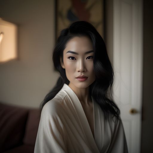 Asian woman, 30-45, at home