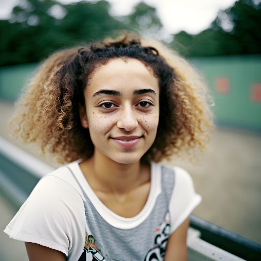 close-up portrait of a teen girl outside