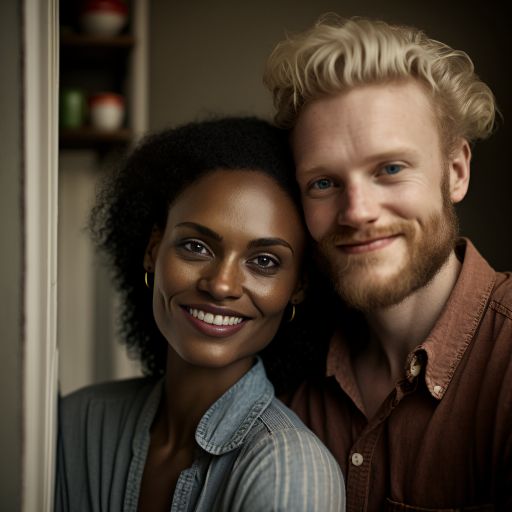 Moody portrait of couple in at home dark hues