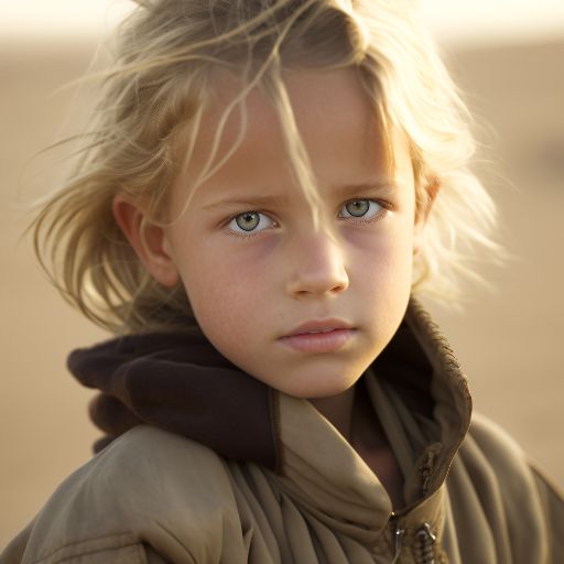 Portrait of boy in sahara desert, travel vacation
