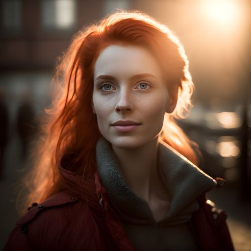 Red-Haired Woman on the Street: A Portrait