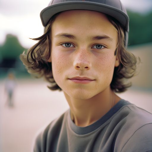 13-year-old boy skating in skate park