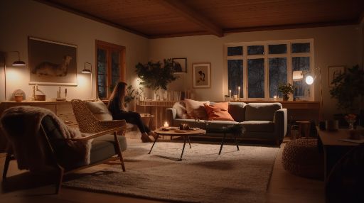 Scandinavian-inspired living room interior shot