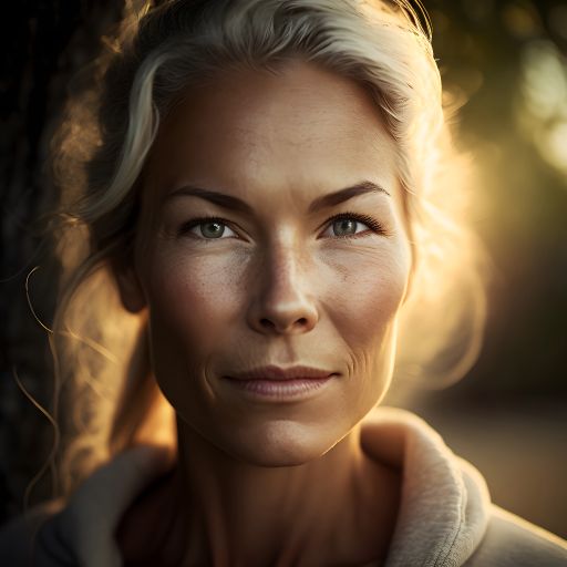 Swedish Woman at the End of the Day: A Portrait of a 30-45 Year Old Outside
