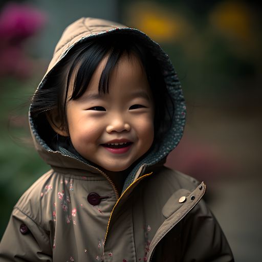 Portrait of happy cute child in Taiwan