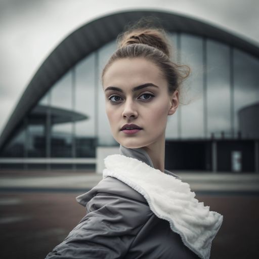Portrait of dutch ballet dancer against city background