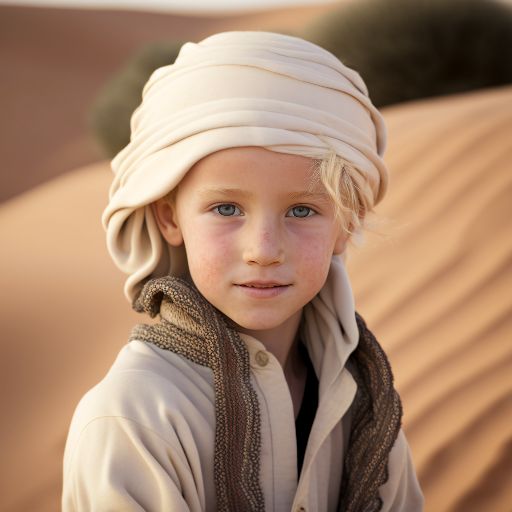 Portrait of a boy in the Sahara desert