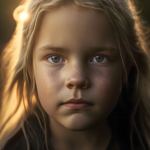 Swedish Girl in Sun Backlight: A Close-Up Portrait