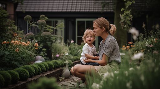 Dutch mother and child: joyful portrait